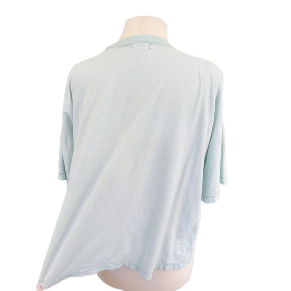 VTG 90s Christian Dior Light Blue Logo Boxy Tee | No Size Label - Picture 5 of 10